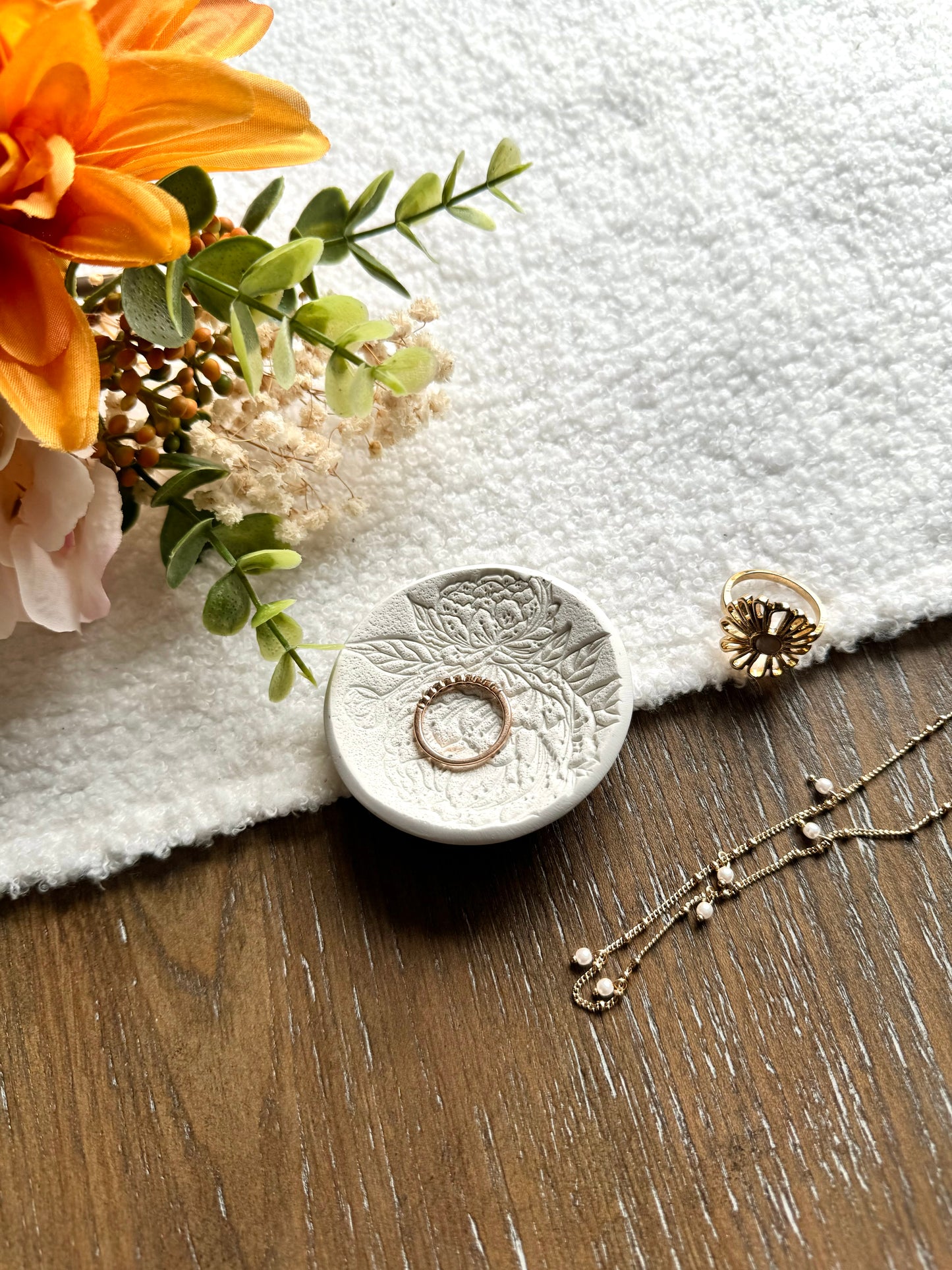 Mini Speckled Peony Ring Dish