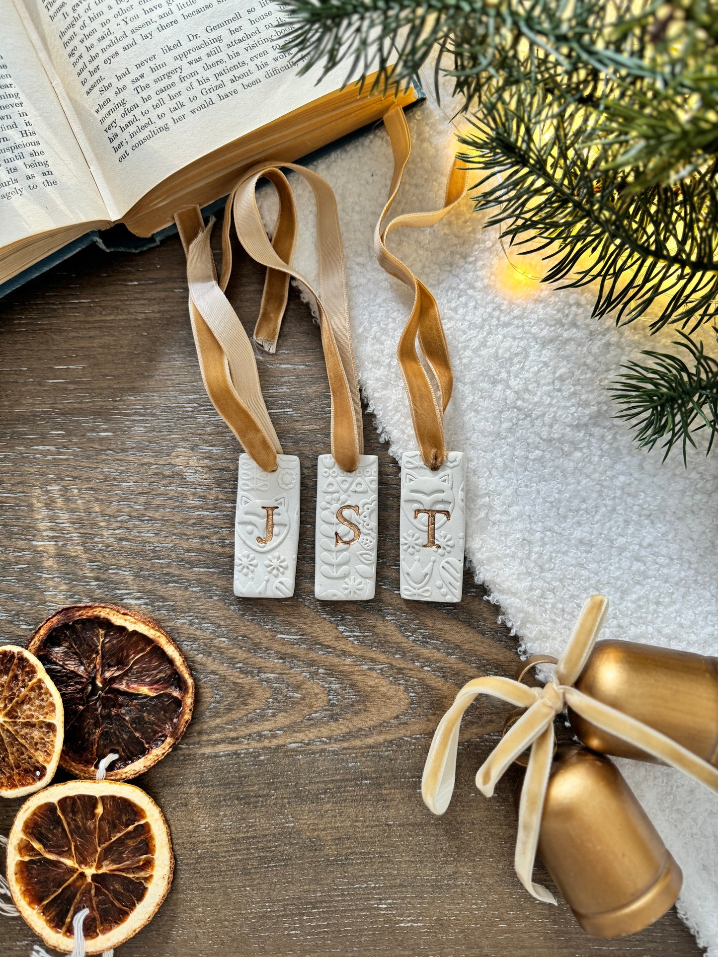 Rectangle Velvet Ribbon Christmas Stocking Tag