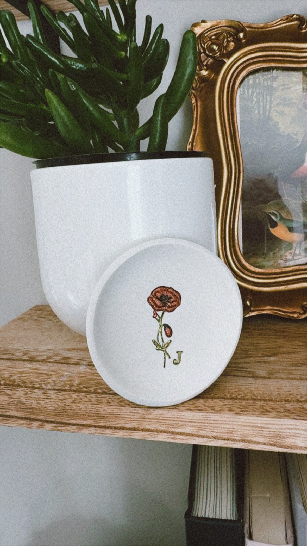 Birth Flower Personalized Ring Dish