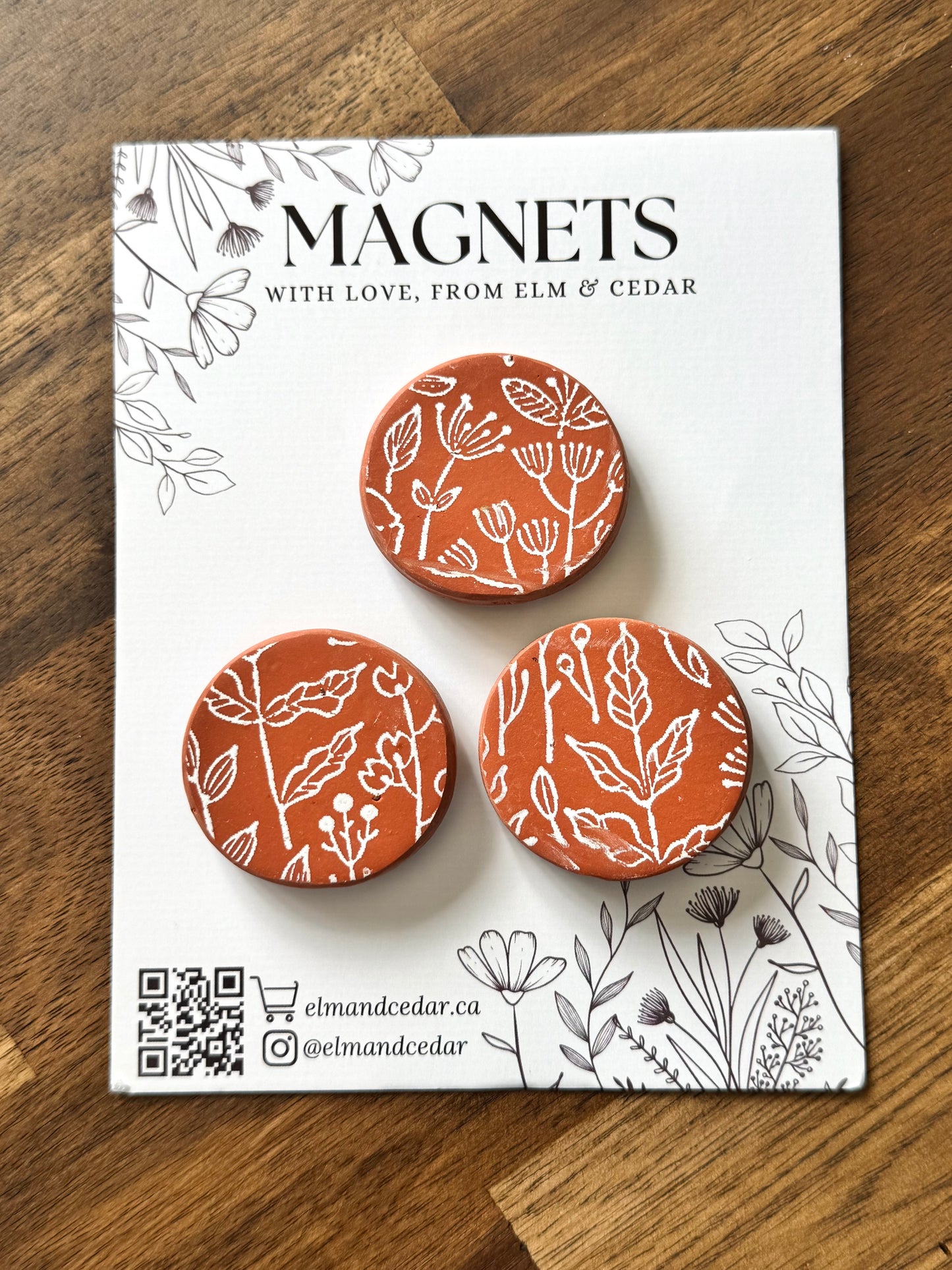 Hand painted Terracotta Magnet set