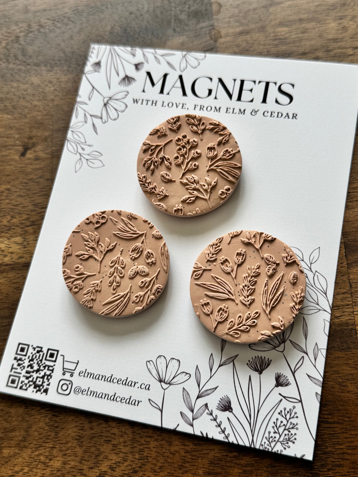 Floral Peach Magnet set