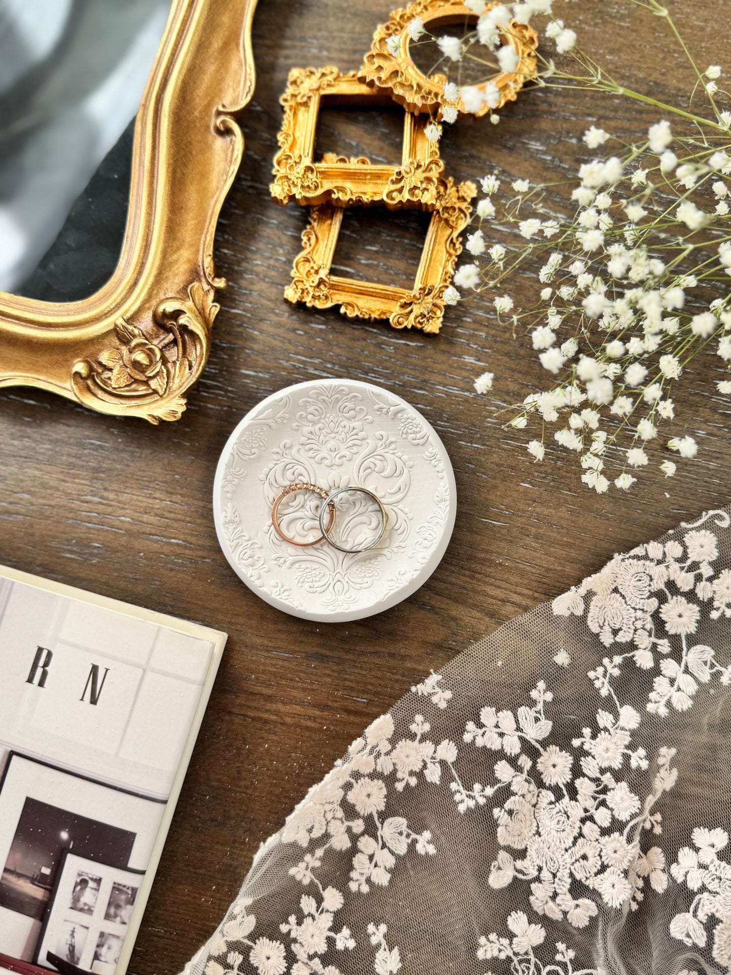 Lace, medium, Flat Lay Styling Ring Dish