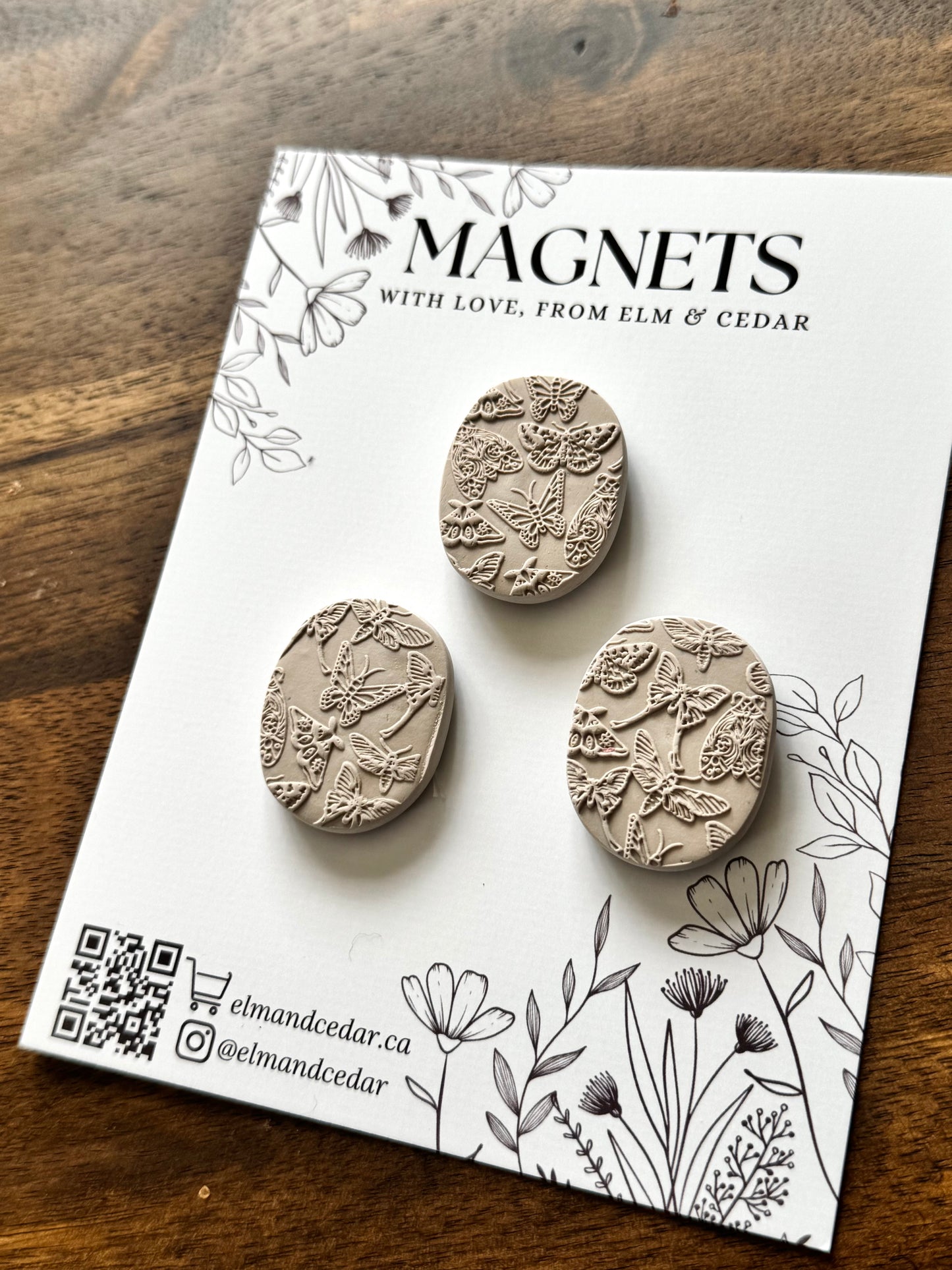 Textured Butterfly Magnet set