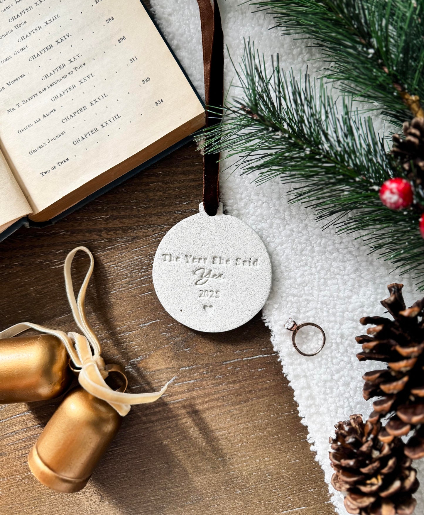Personalized "The Year She Said Yes" Ornament