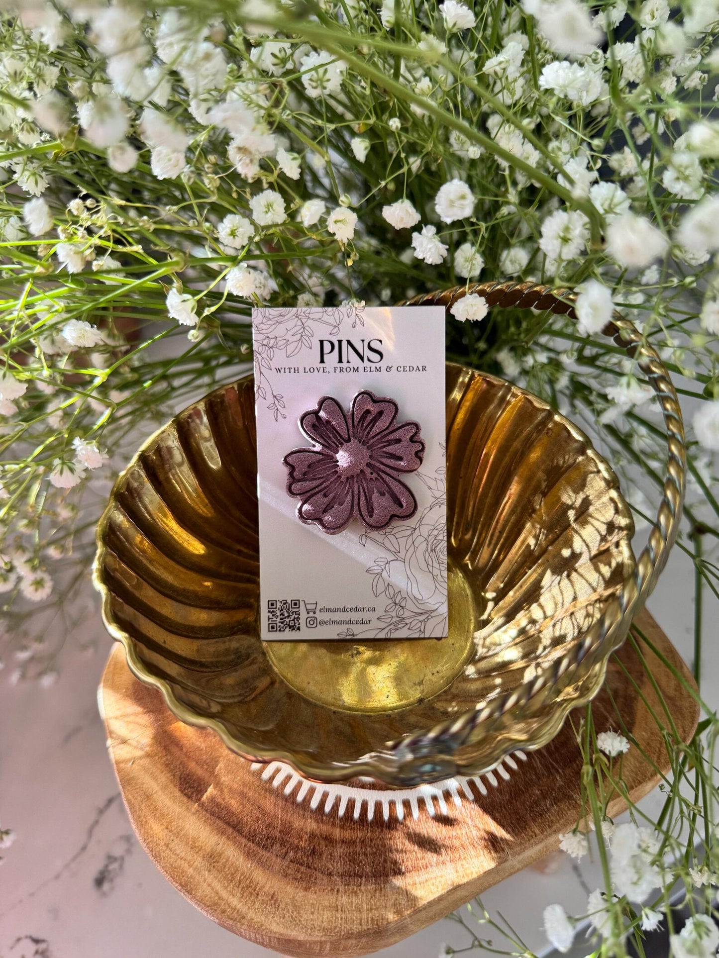 Floral Clay Pin | Clay Brooch | Elegant Accessories | Unique Wedding Favours | Teacher Gifts