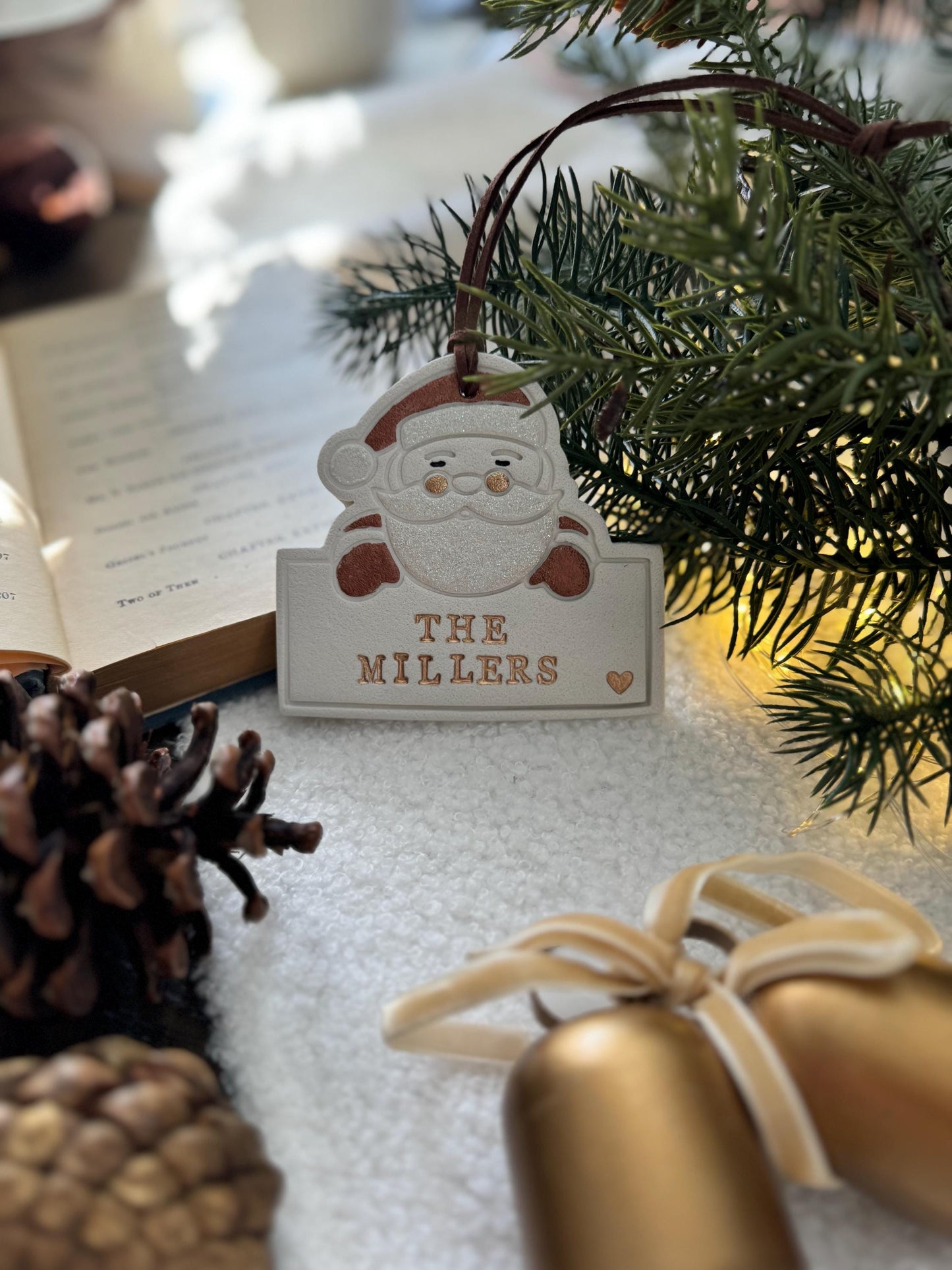 Handpainted Personalized Family Santa Ornament