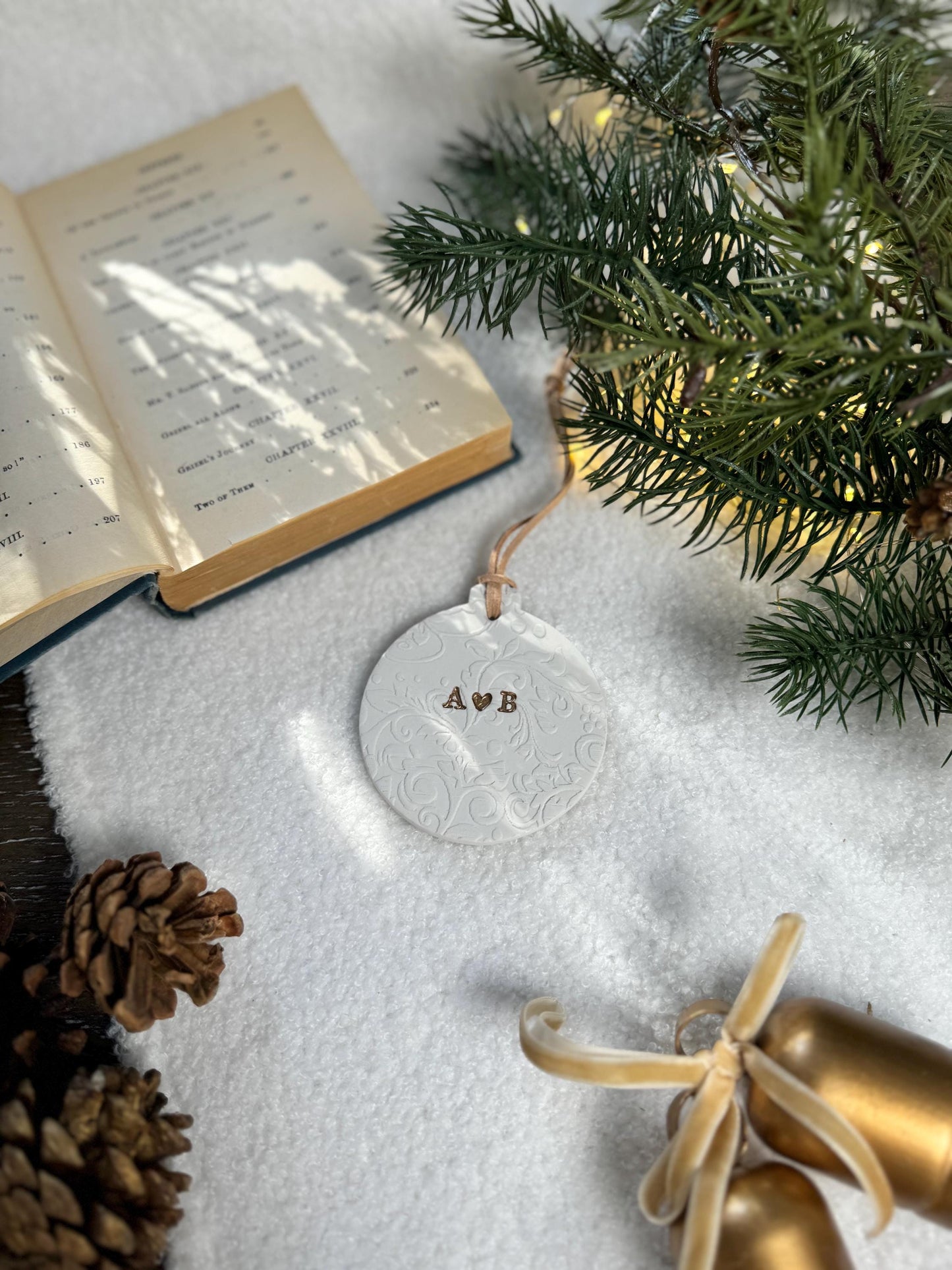 Personalized Couple Lace Bauble Ornament