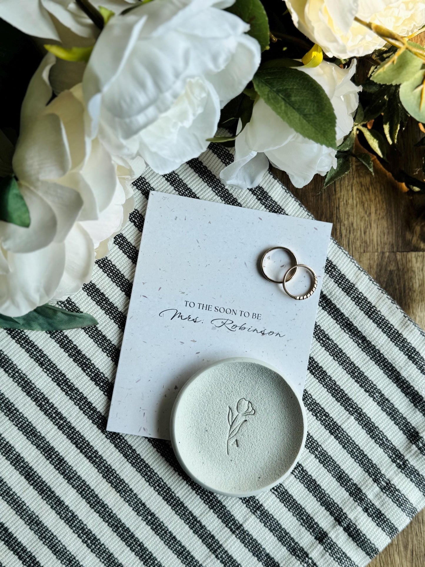 Personalized Botanical Jewelry Dish | Bridesmaid Gifts | Gift for the bride