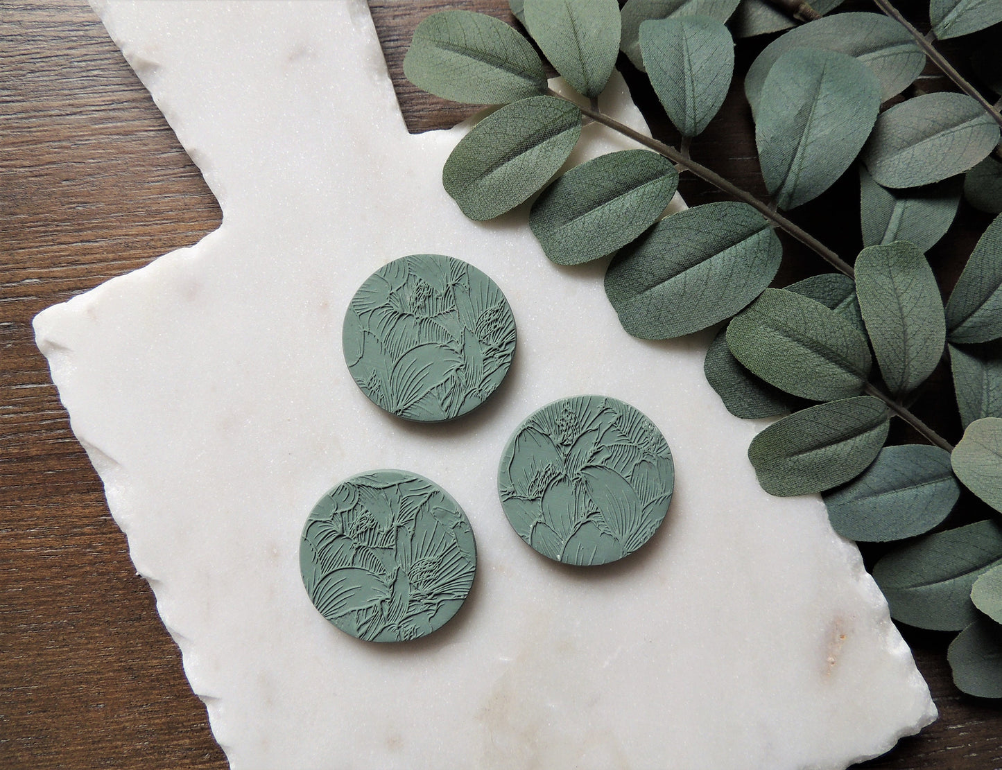 green abstract botanical print magnets, set of 3, boho