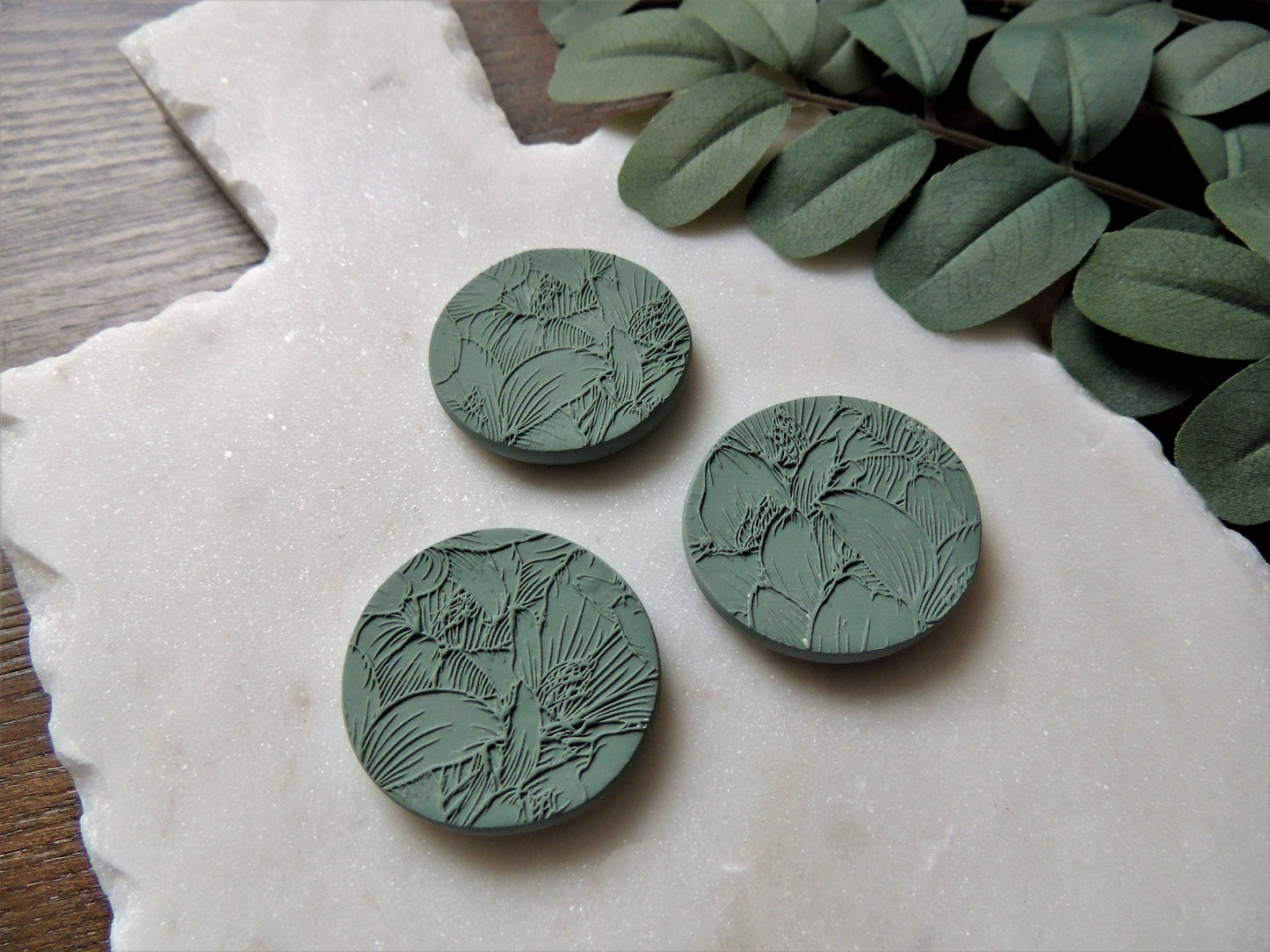 green abstract botanical print magnets, set of 3, boho