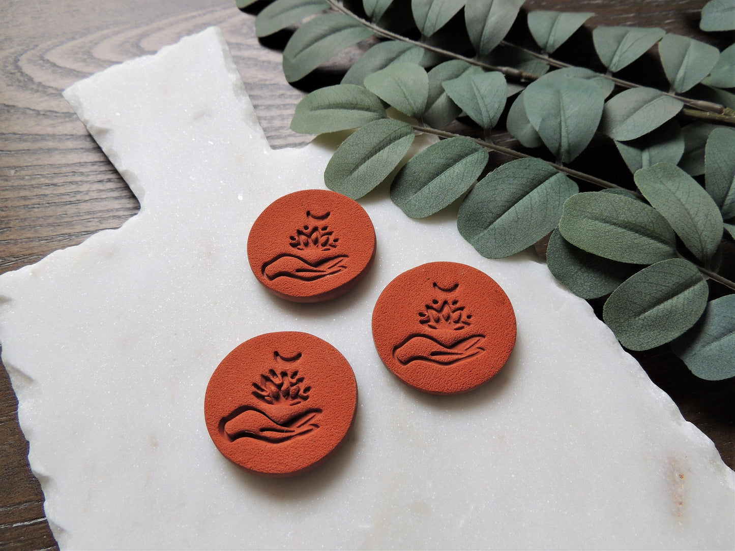 earthy toned moon magnet with lotus flower, gifts for her