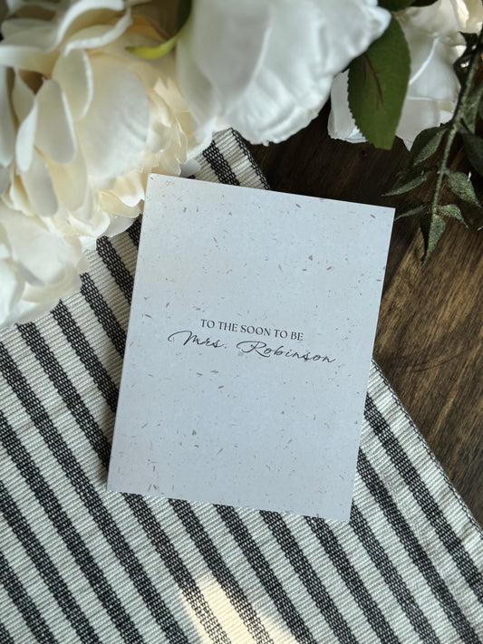 Personalized Future Mrs Greeting Card/Bridal Shower Gift