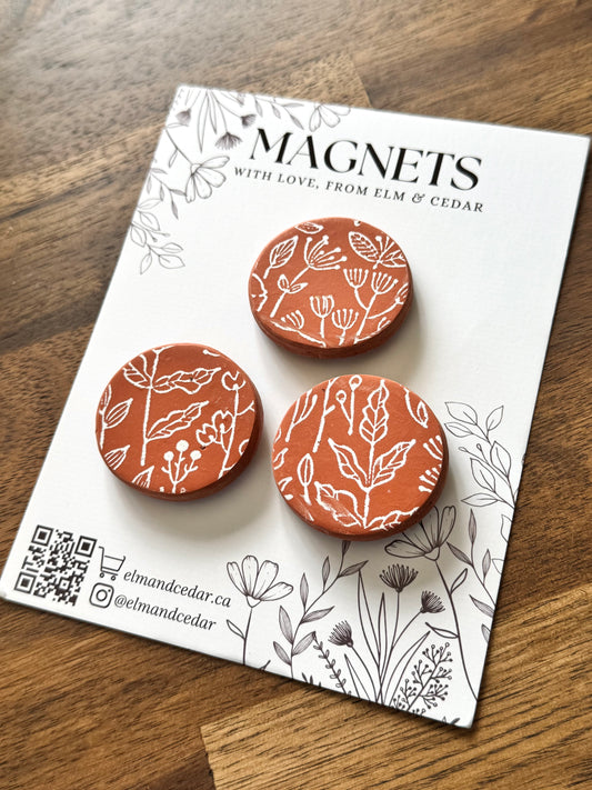 Hand painted Terracotta Magnet set