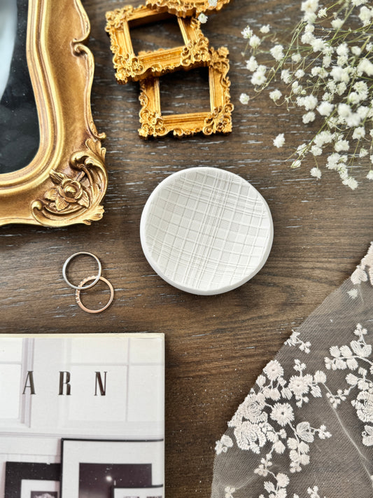 Checked Flat Lay Styling Ring Dish
