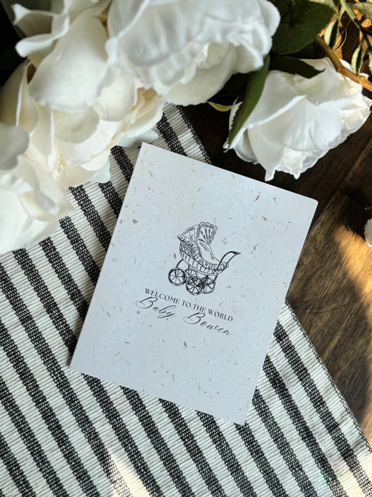 Personalized New Baby Name Greeting Card/Baby Shower Card