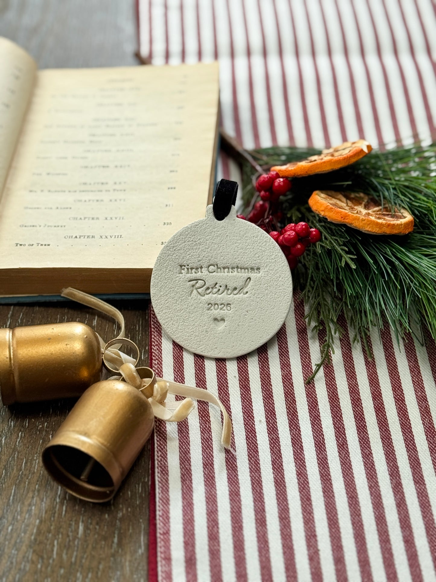 Personalized "First Christmas Retired" Ornament, Retirement Gift, Retirement Celebration