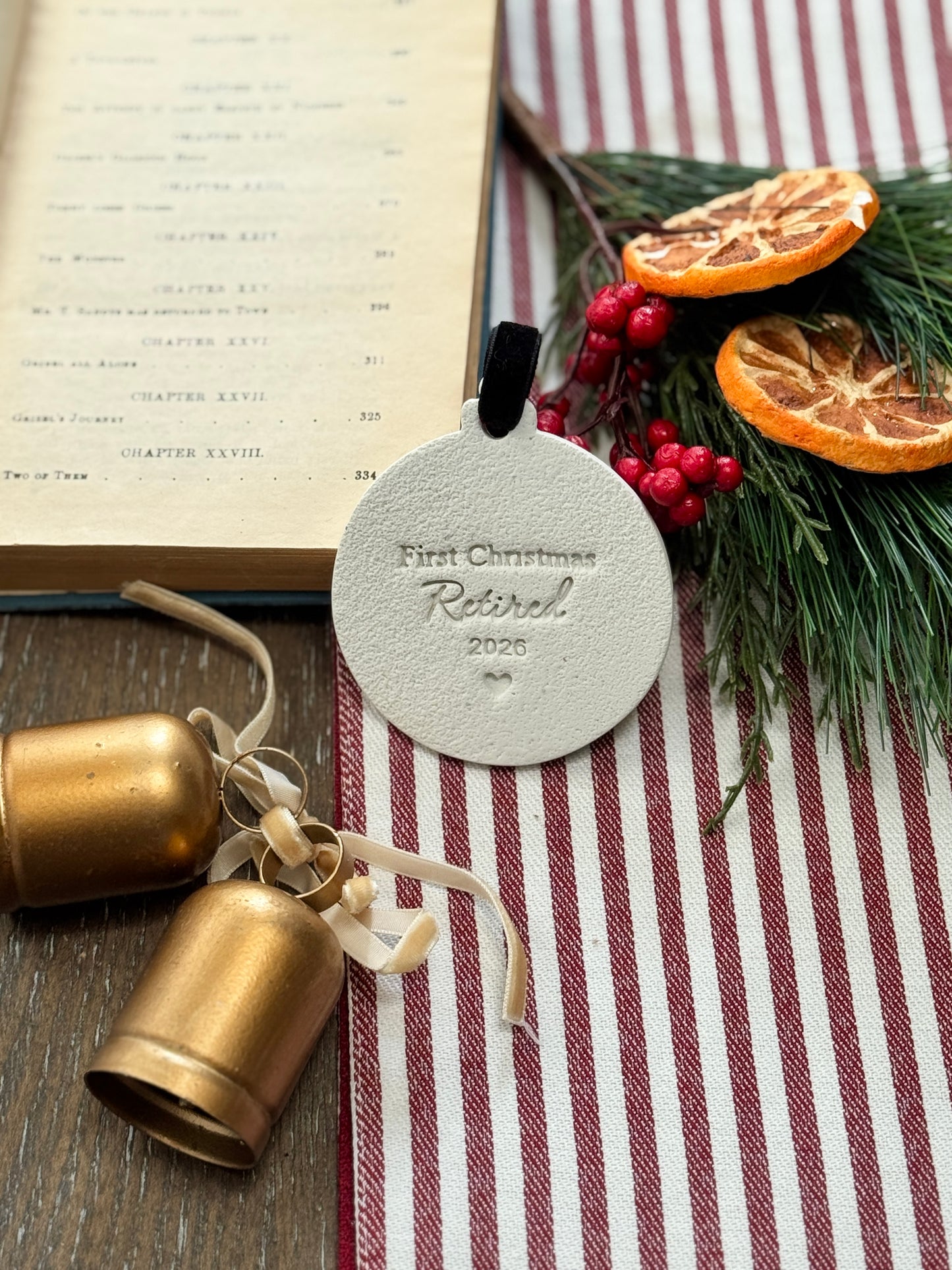 Personalized "First Christmas Retired" Ornament, Retirement Gift, Retirement Celebration