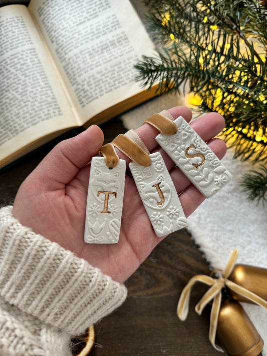 Rectangle Velvet Ribbon Christmas Stocking Tag