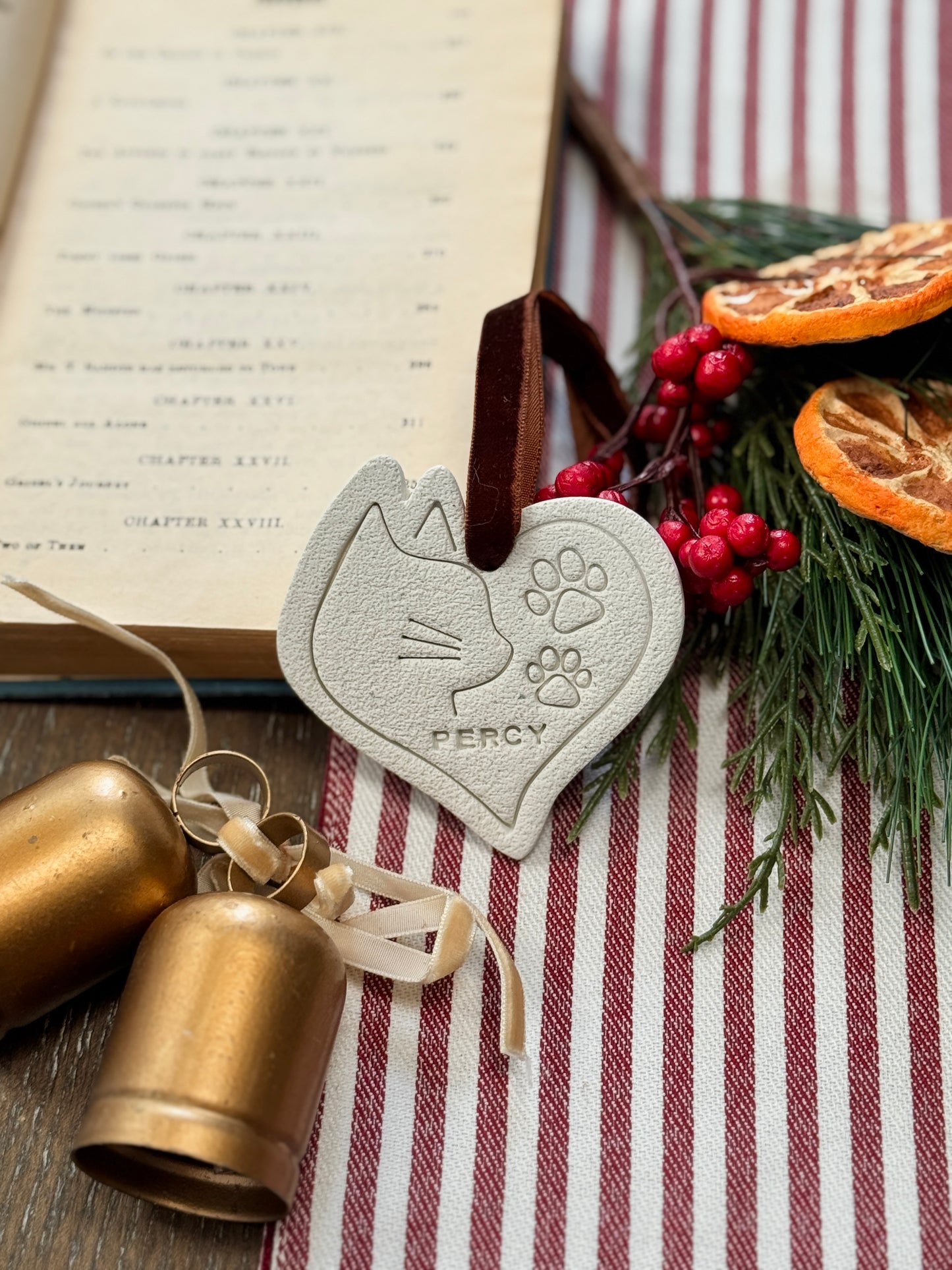 Personalized Cat Ornament, Cat memorial ornament, Cat name ornament