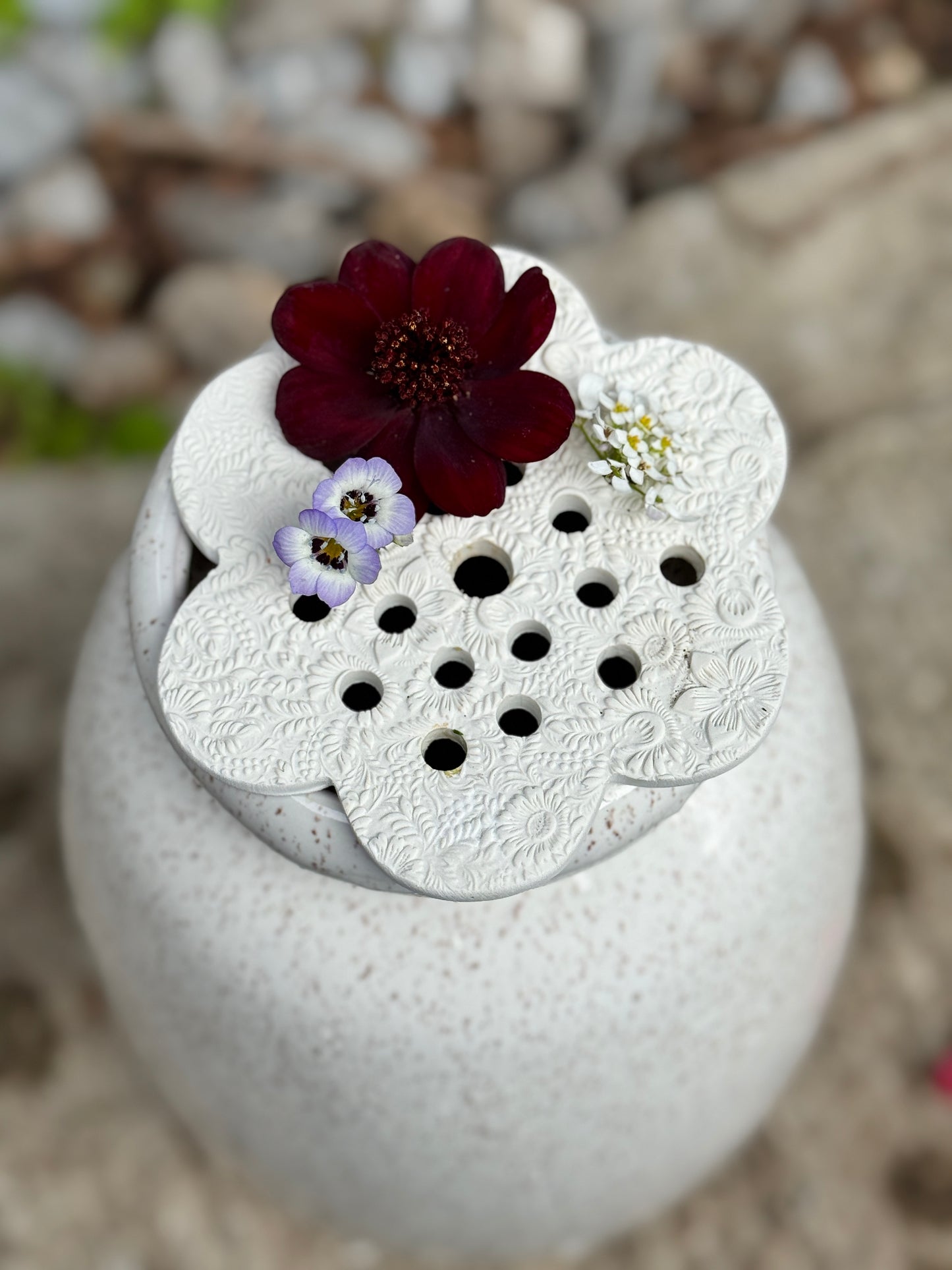 Flower frog/flower arranger for vase