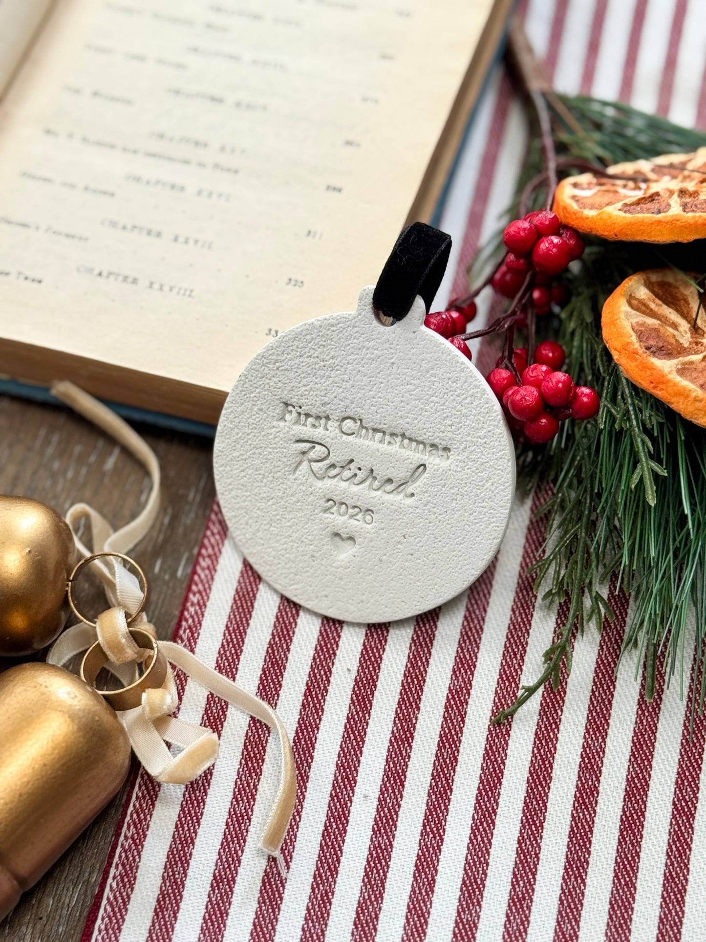 Personalized "First Christmas Retired" Ornament, Retirement Gift, Retirement Celebration