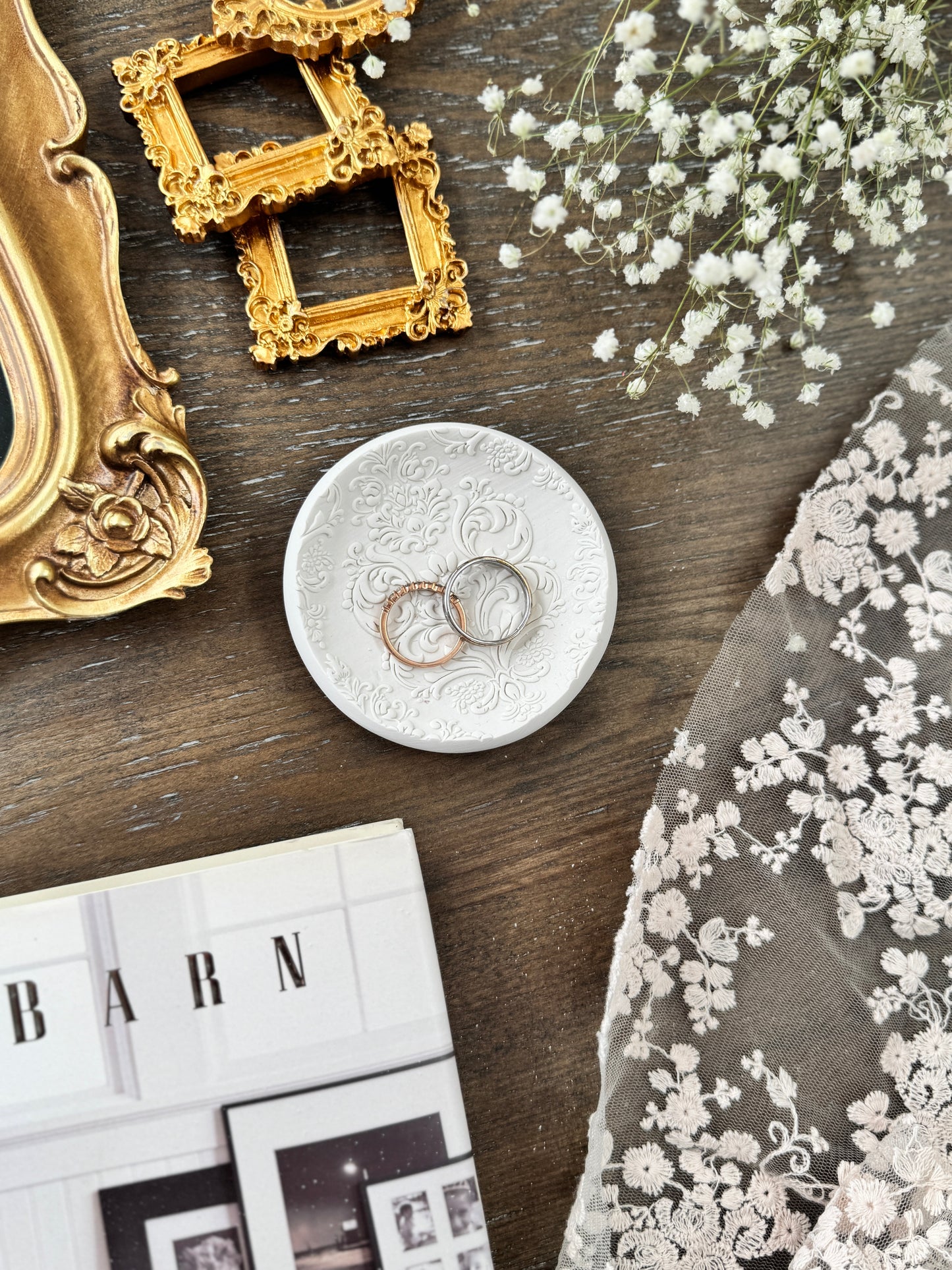 Lace, medium, Flat Lay Styling Ring Dish