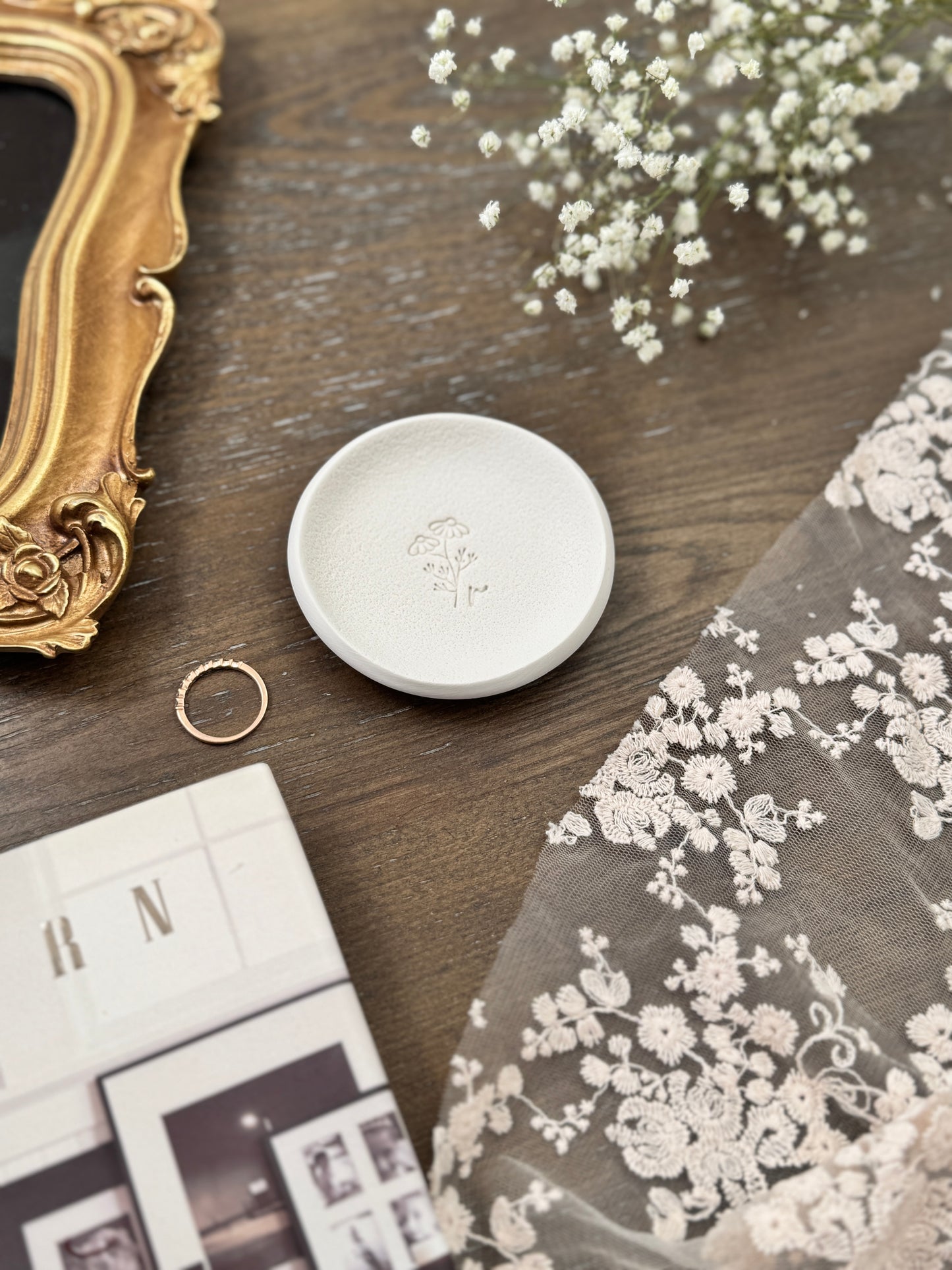 Personalized Botanical Jewelry Dish | Bridesmaid Gifts | Gift for the bride