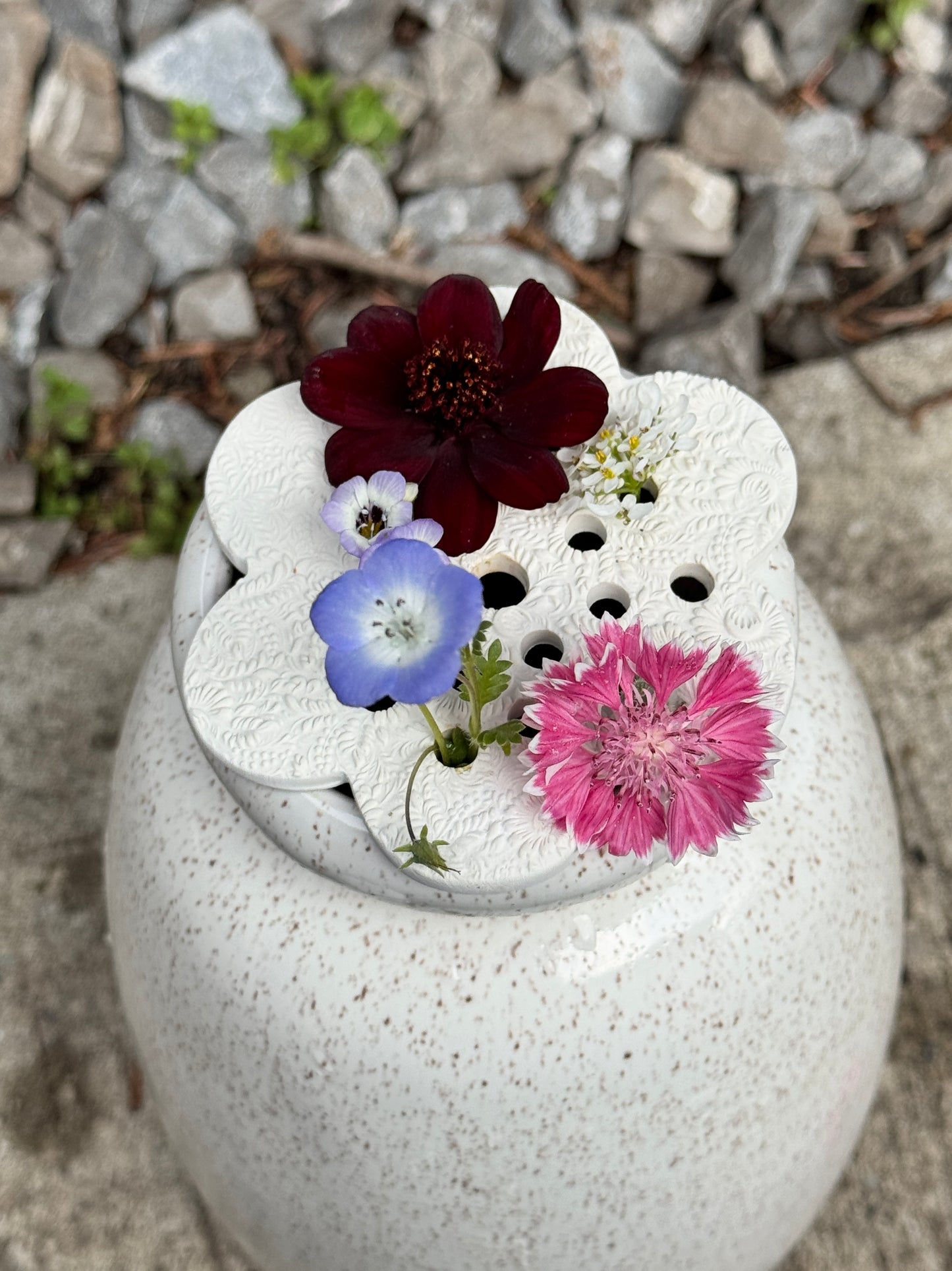 Flower frog/flower arranger for vase