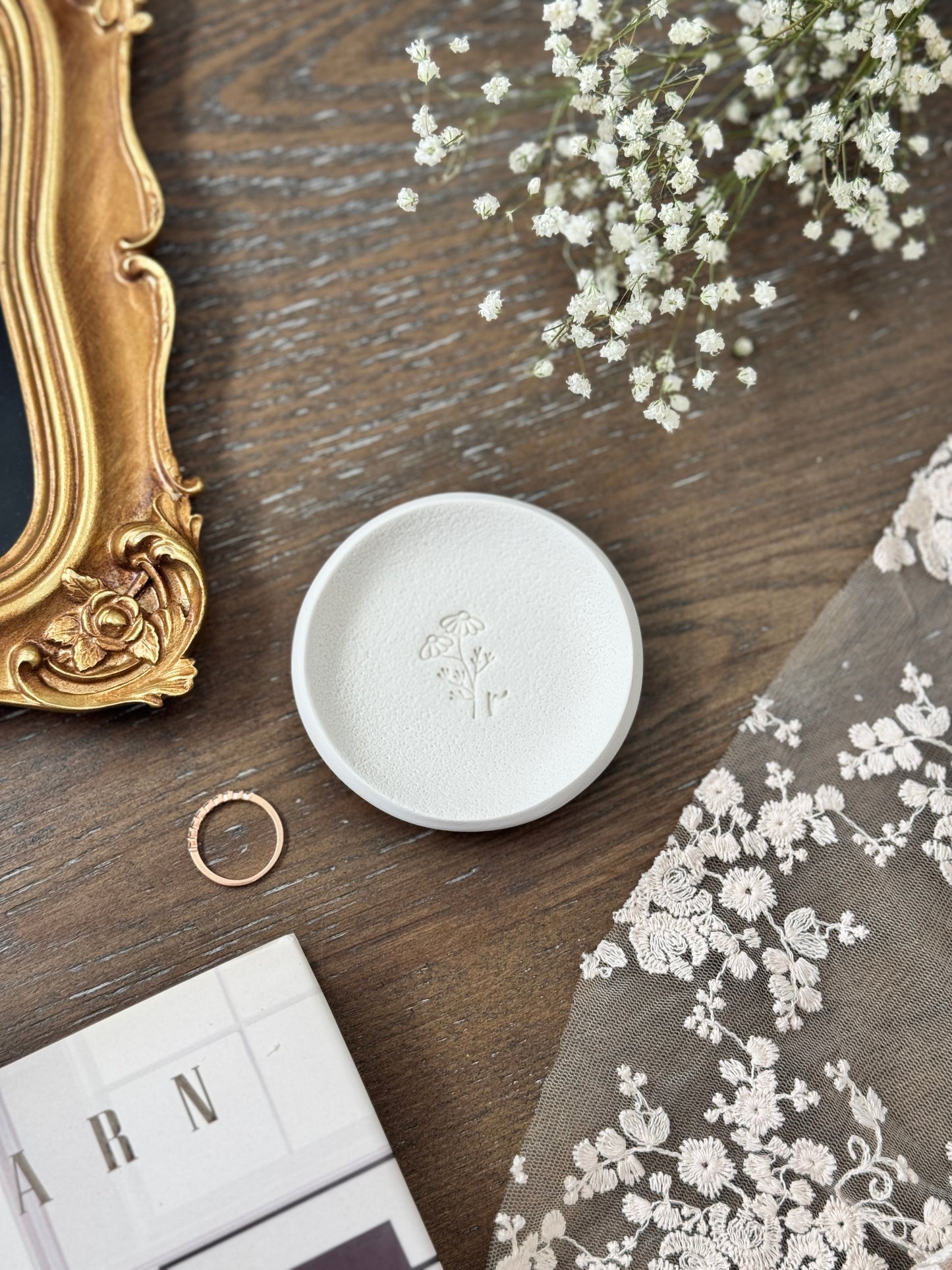 Personalized Botanical Jewelry Dish | Bridesmaid Gifts | Gift for the bride