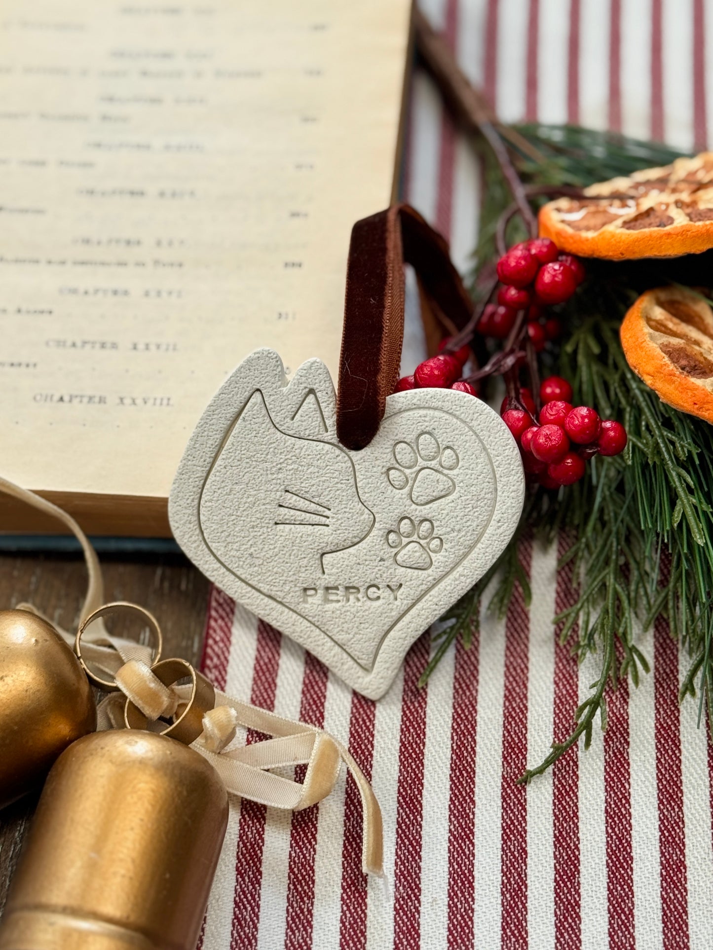 Personalized Cat Ornament, Cat memorial ornament, Cat name ornament