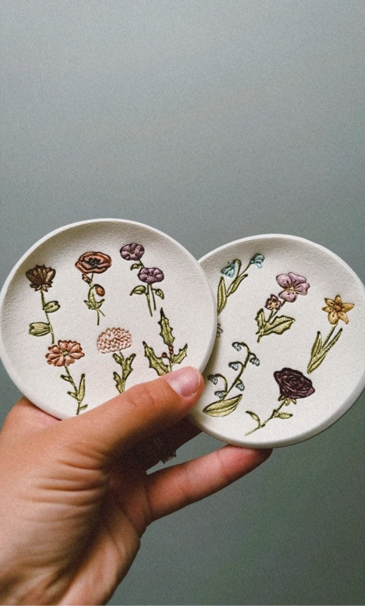 Birth Flower Personalized Ring Dish