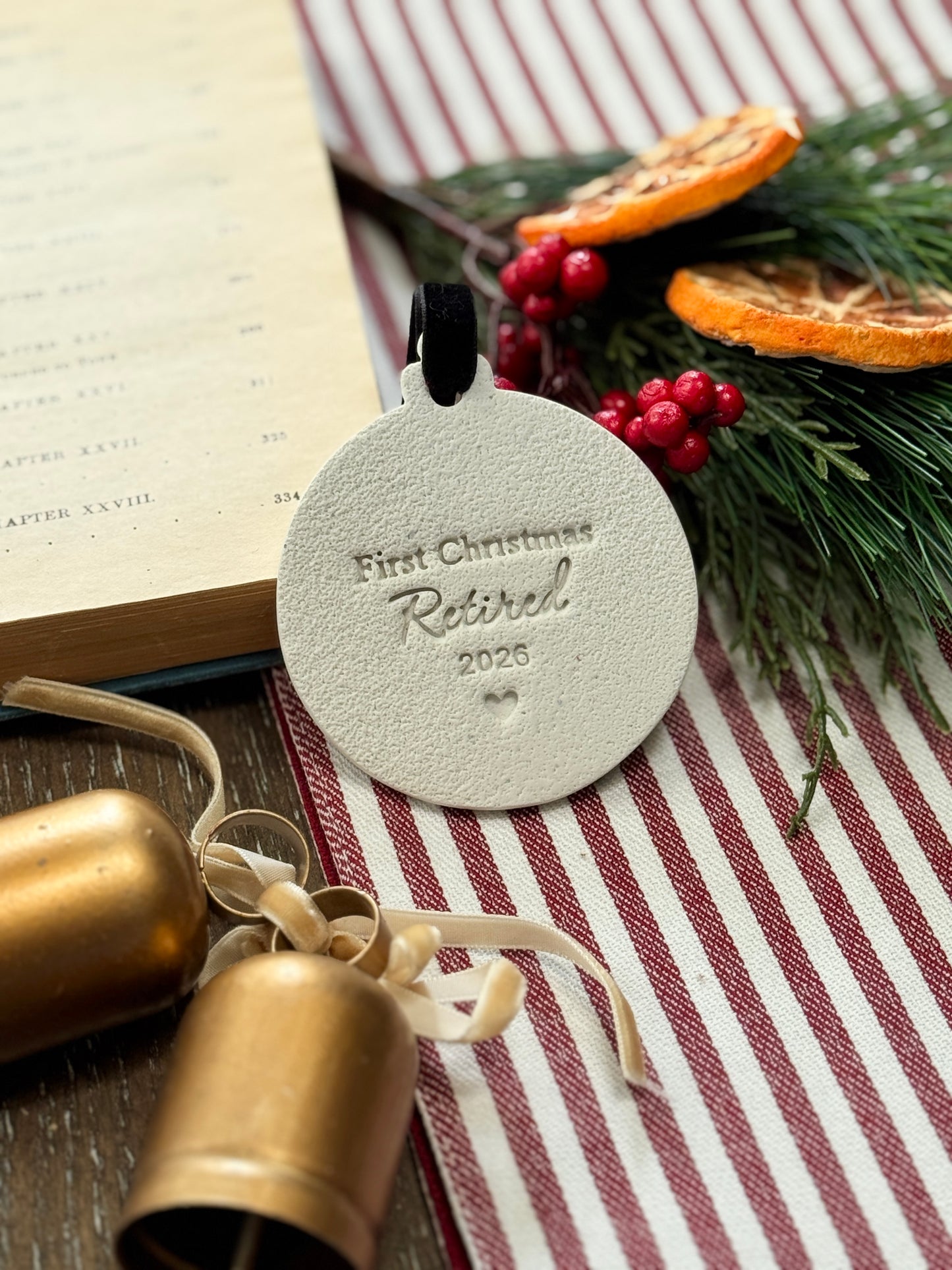 Personalized "First Christmas Retired" Ornament, Retirement Gift, Retirement Celebration