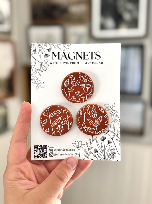 Hand painted Terracotta Magnet set