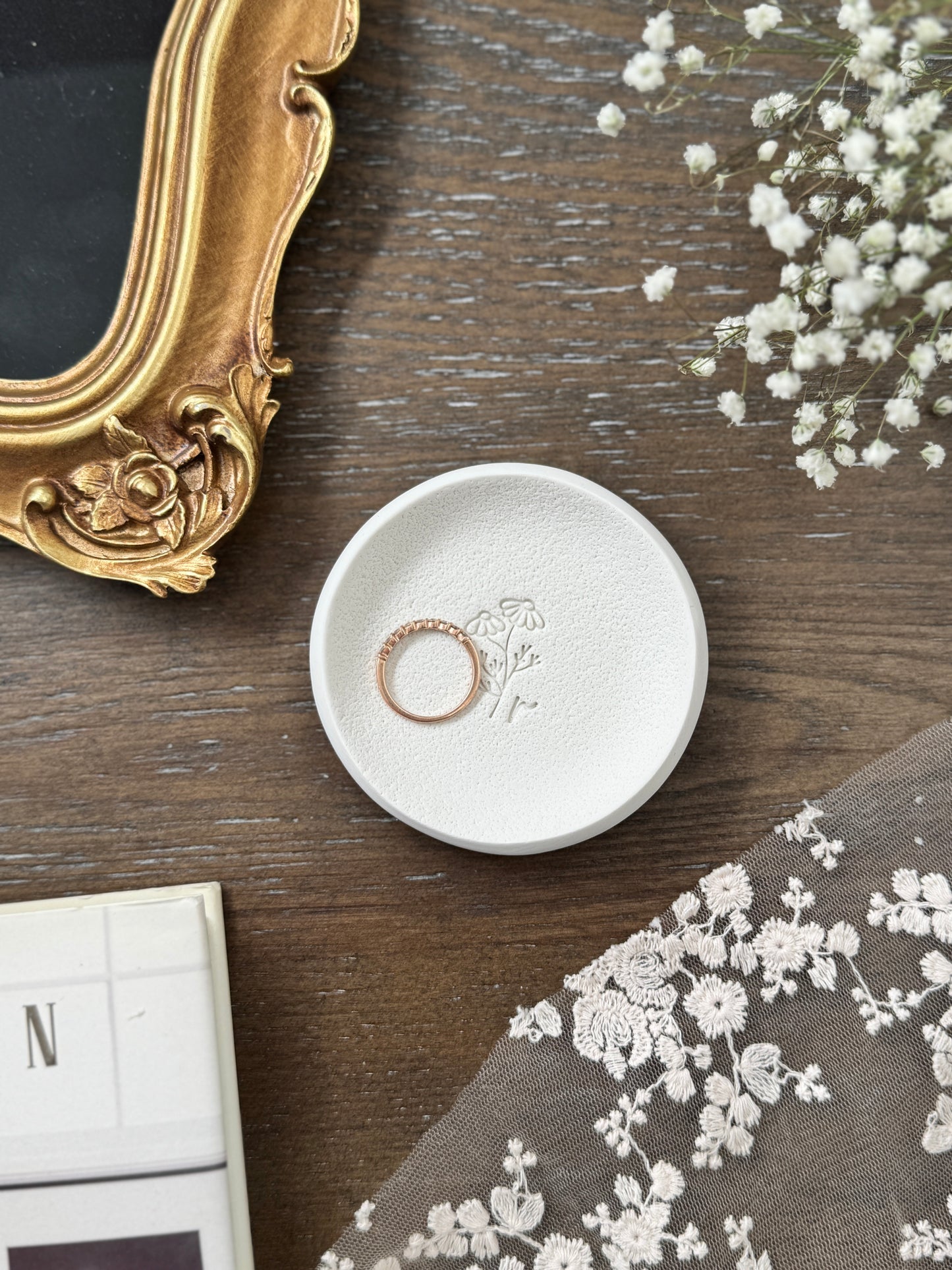 Personalized Botanical Jewelry Dish | Bridesmaid Gifts | Gift for the bride