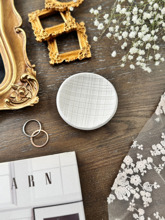 Checked Flat Lay Styling Ring Dish