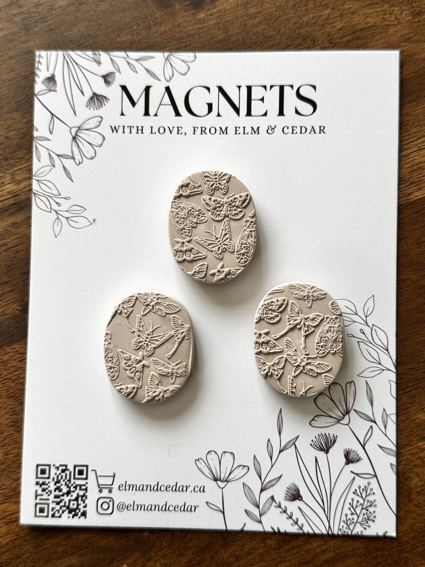 Textured Butterfly Magnet set