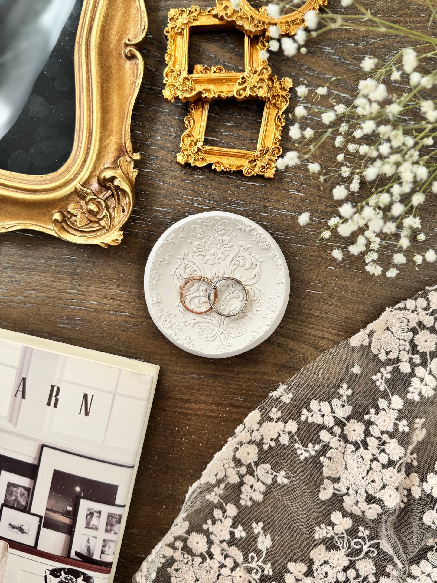 Lace, medium, Flat Lay Styling Ring Dish
