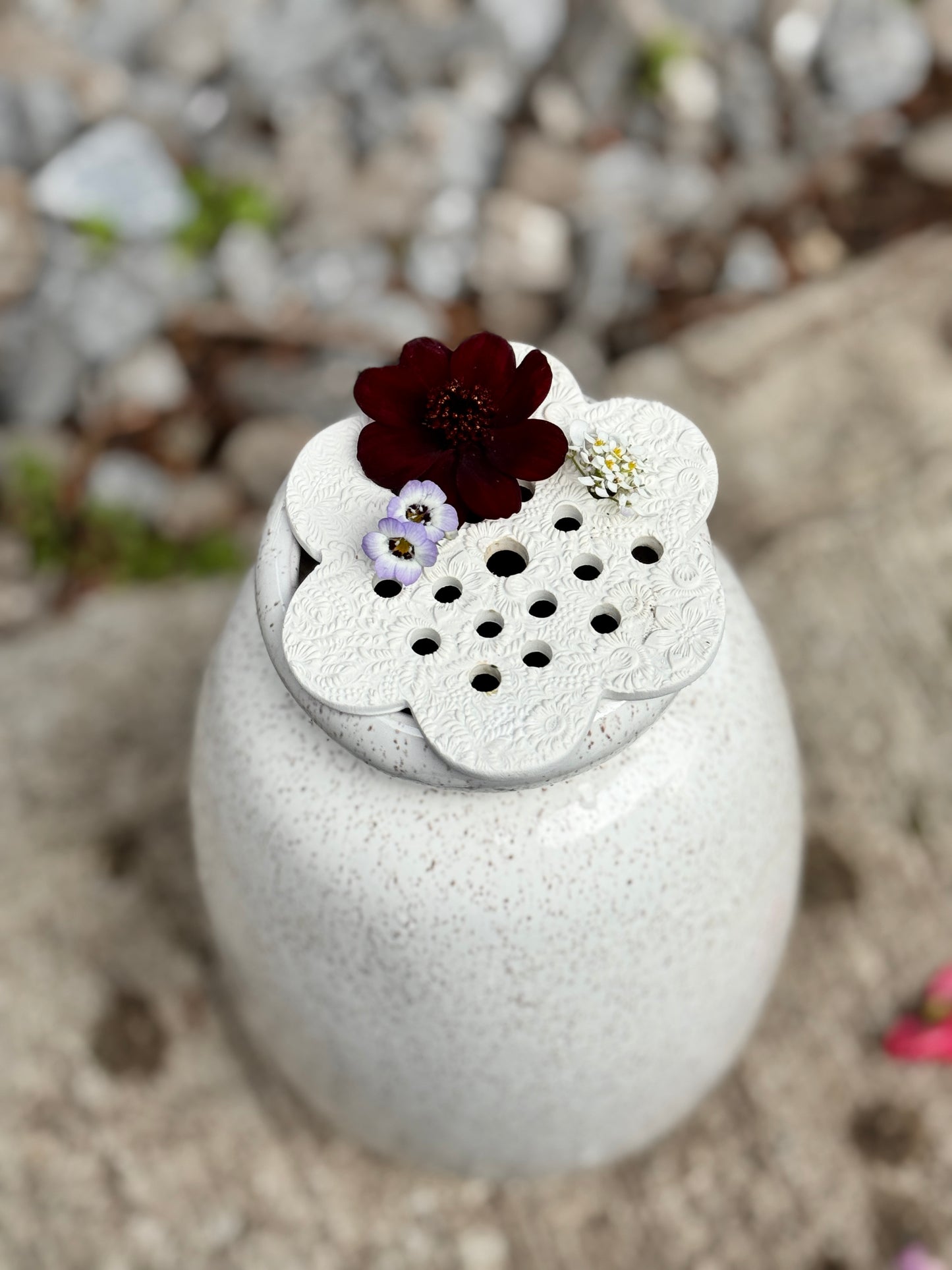 Flower frog/flower arranger for vase