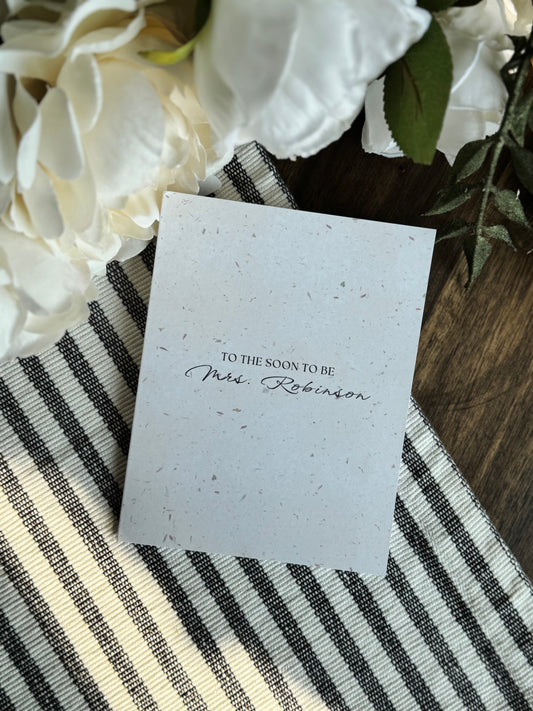 Personalized Future Mrs Greeting Card/Bridal Shower Gift