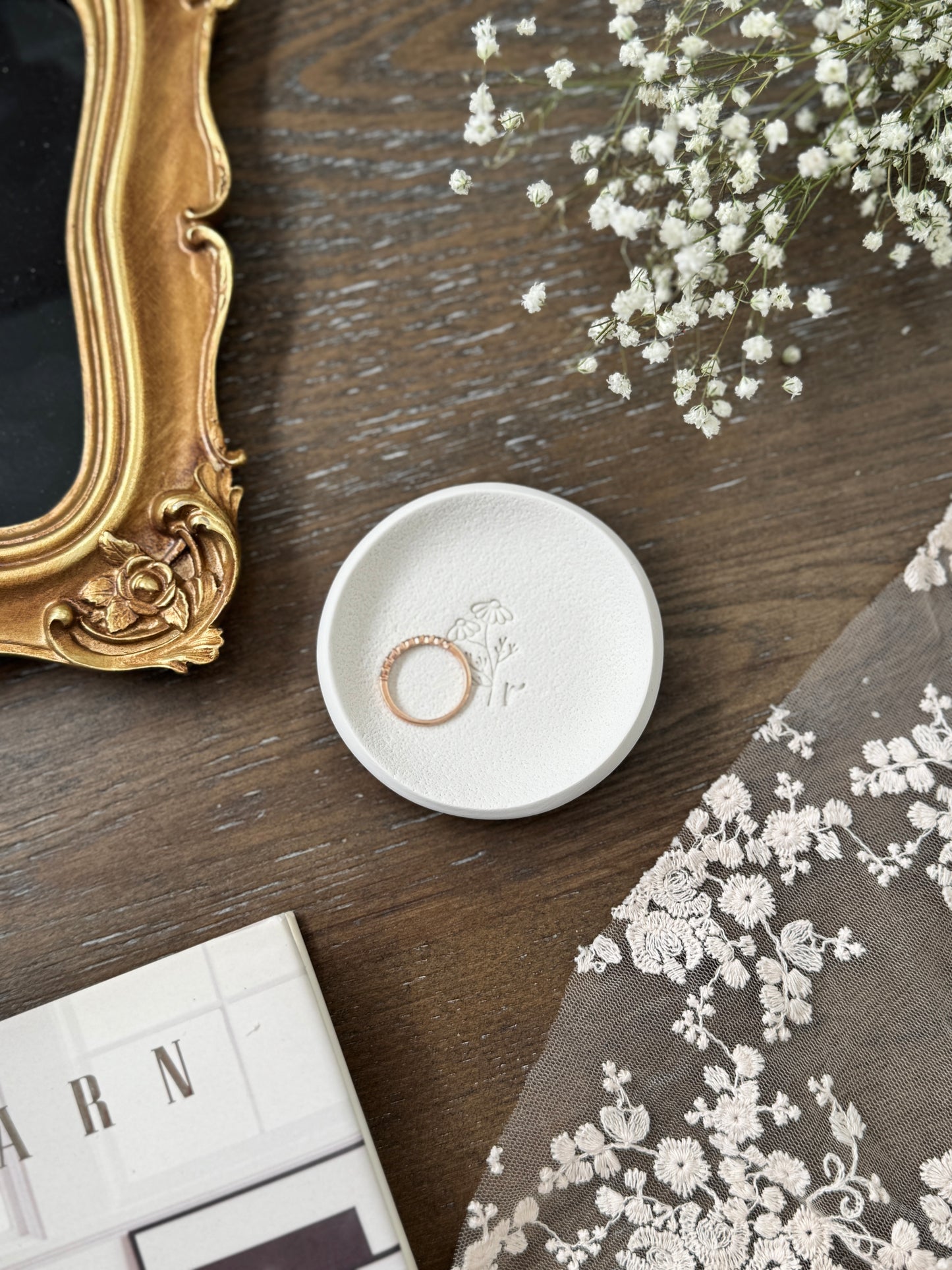Personalized Botanical Jewelry Dish | Bridesmaid Gifts | Gift for the bride