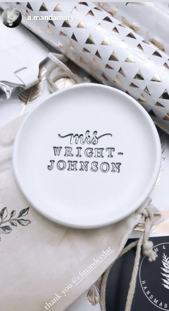 Custom ring dishes for brides 