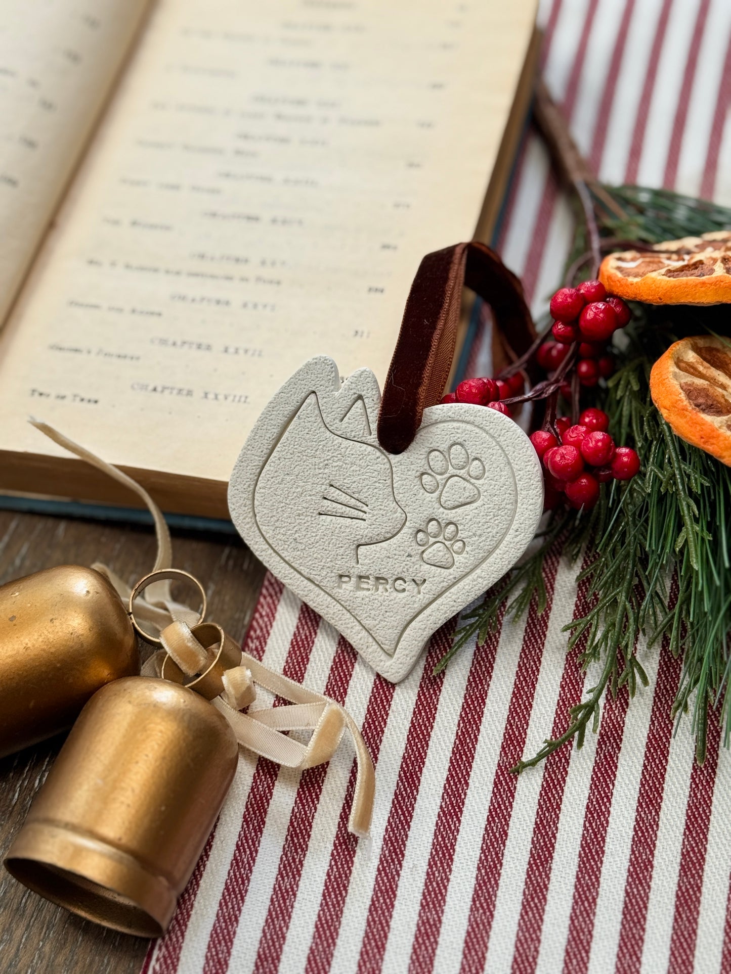 Personalized Cat Ornament, Cat memorial ornament, Cat name ornament