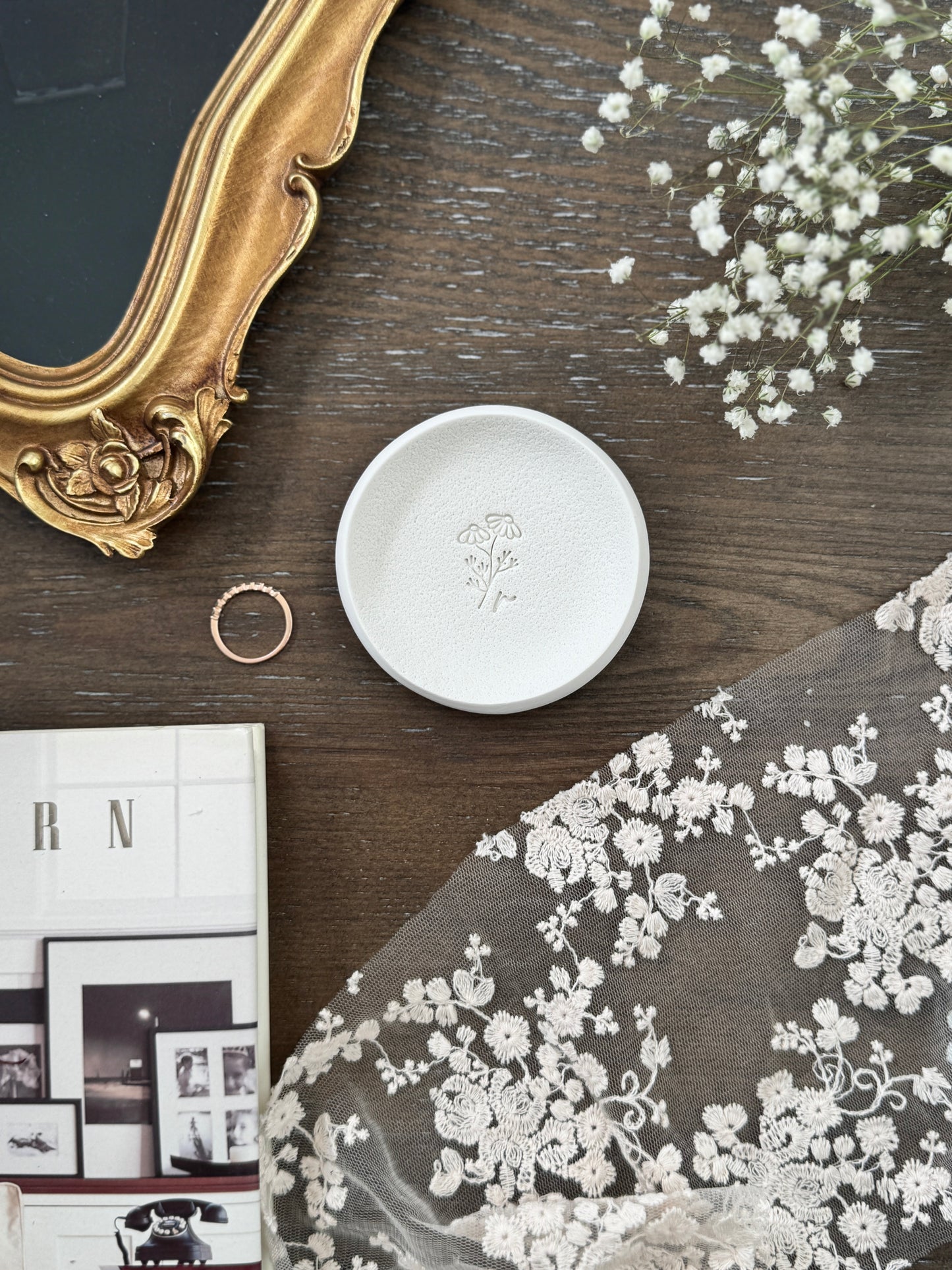 Personalized Botanical Jewelry Dish | Bridesmaid Gifts | Gift for the bride