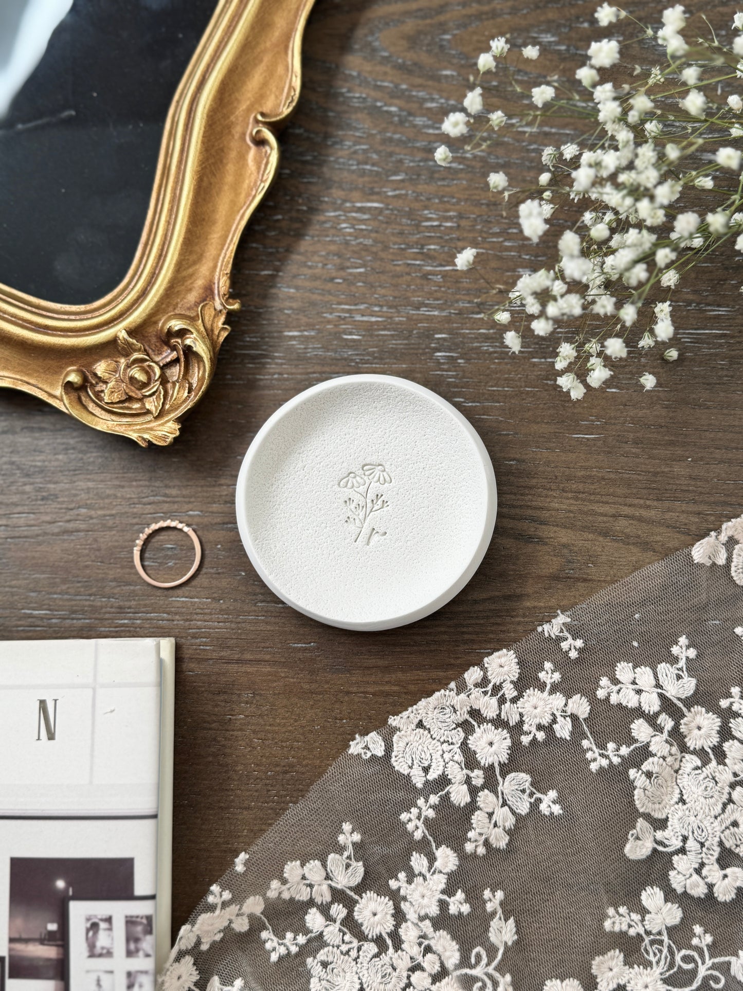 Personalized Botanical Jewelry Dish | Bridesmaid Gifts | Gift for the bride