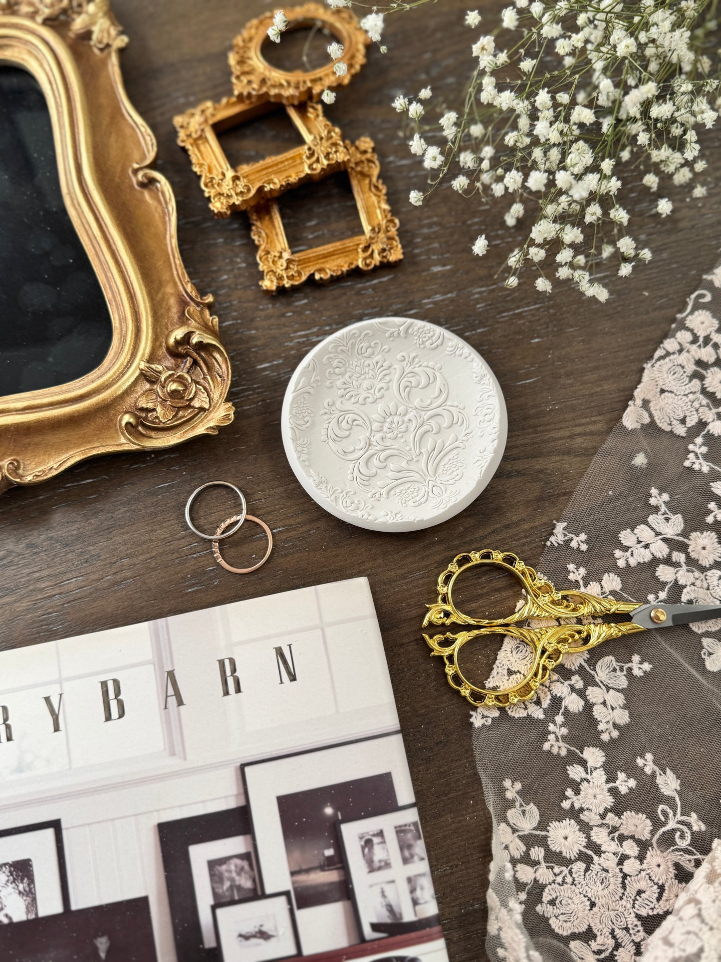 Lace, medium, Flat Lay Styling Ring Dish