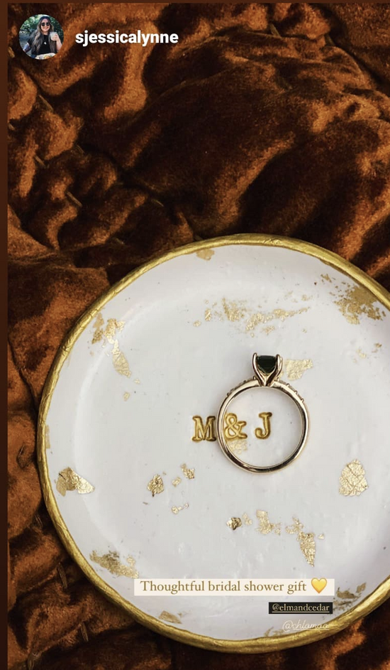 Custom ring dish with couples initials 