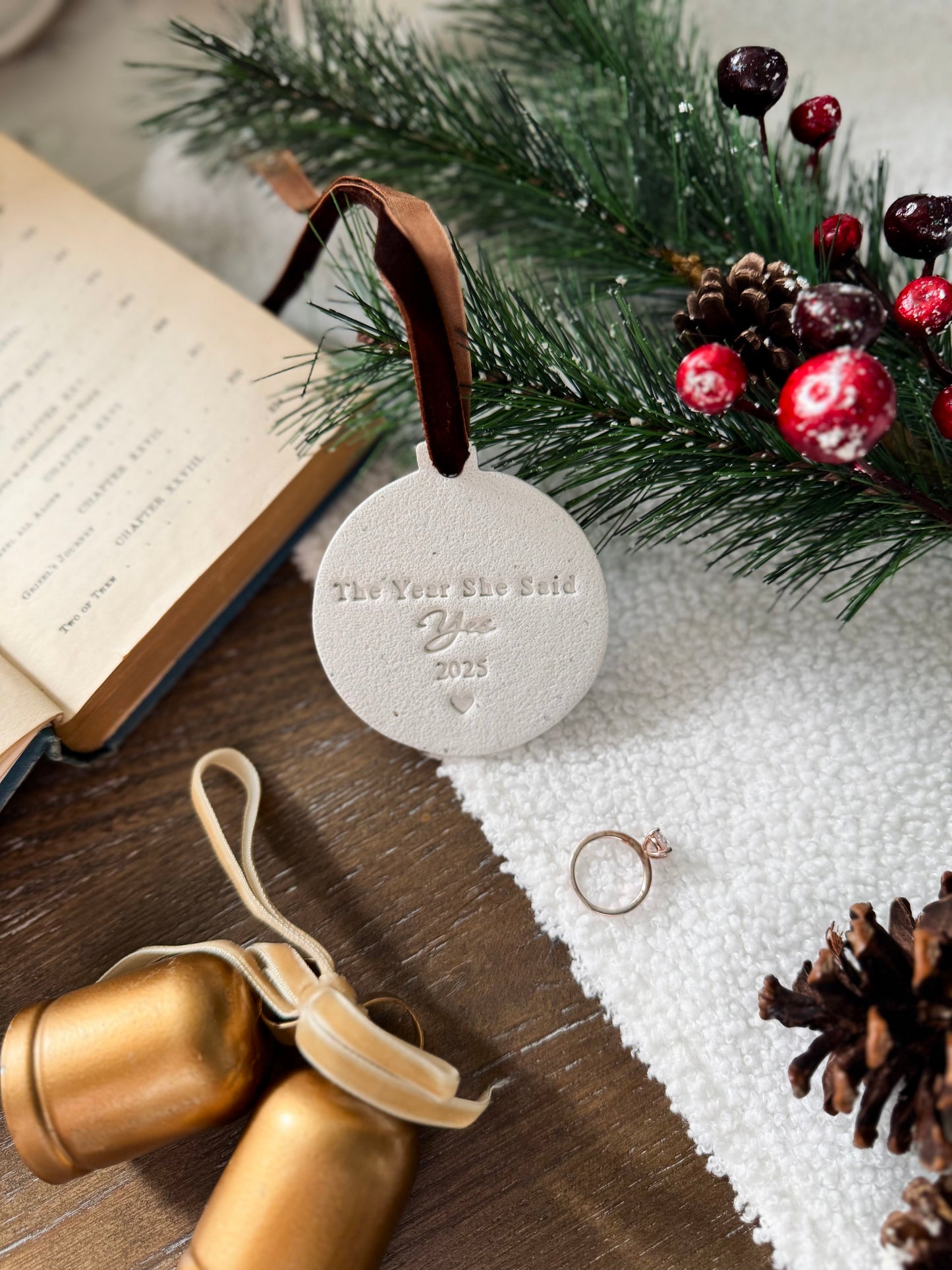 Personalized "The Year She Said Yes" Ornament