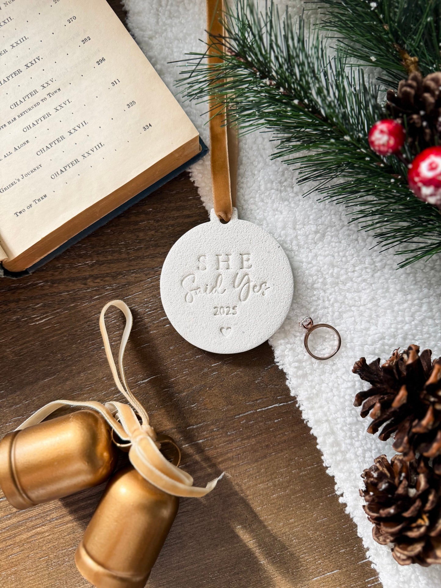 Personalized "She Said Yes" Ornament