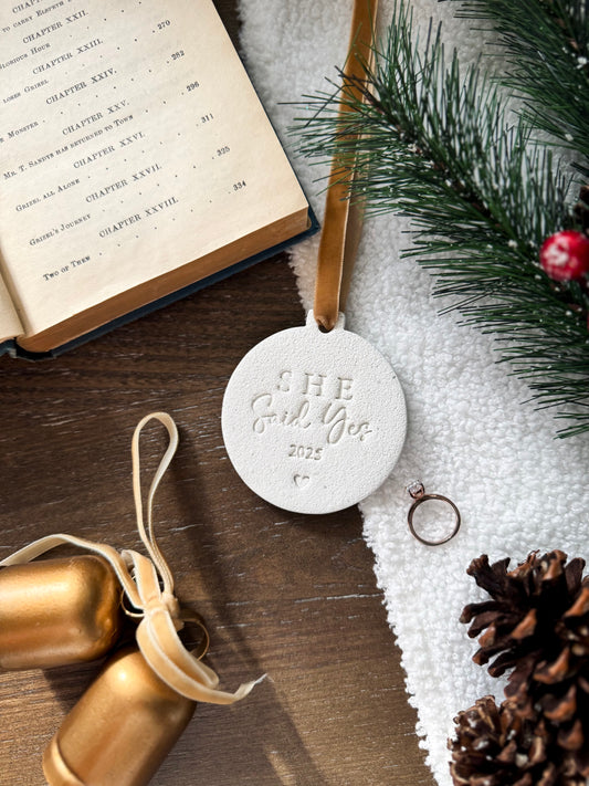 Personalized "She Said Yes" Ornament