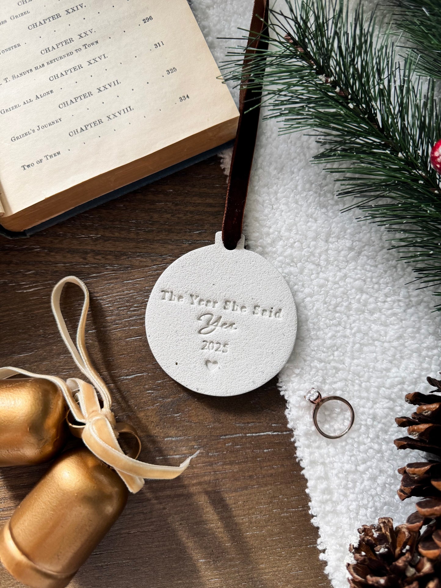 Personalized "The Year She Said Yes" Ornament